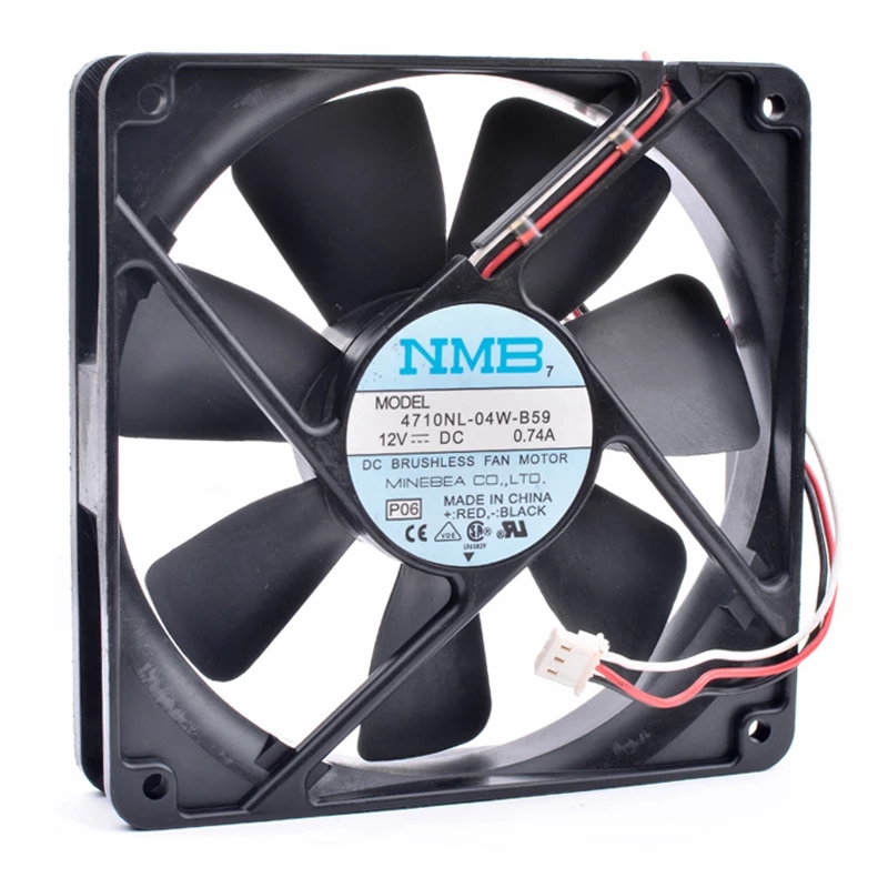 Оригинальный 4710NL-04W-B59 12 см 12025 120x120x25mm 120mm вентилятор DC12V 0.74A шасси сервере 3 линии Вентилятор охлаждения
