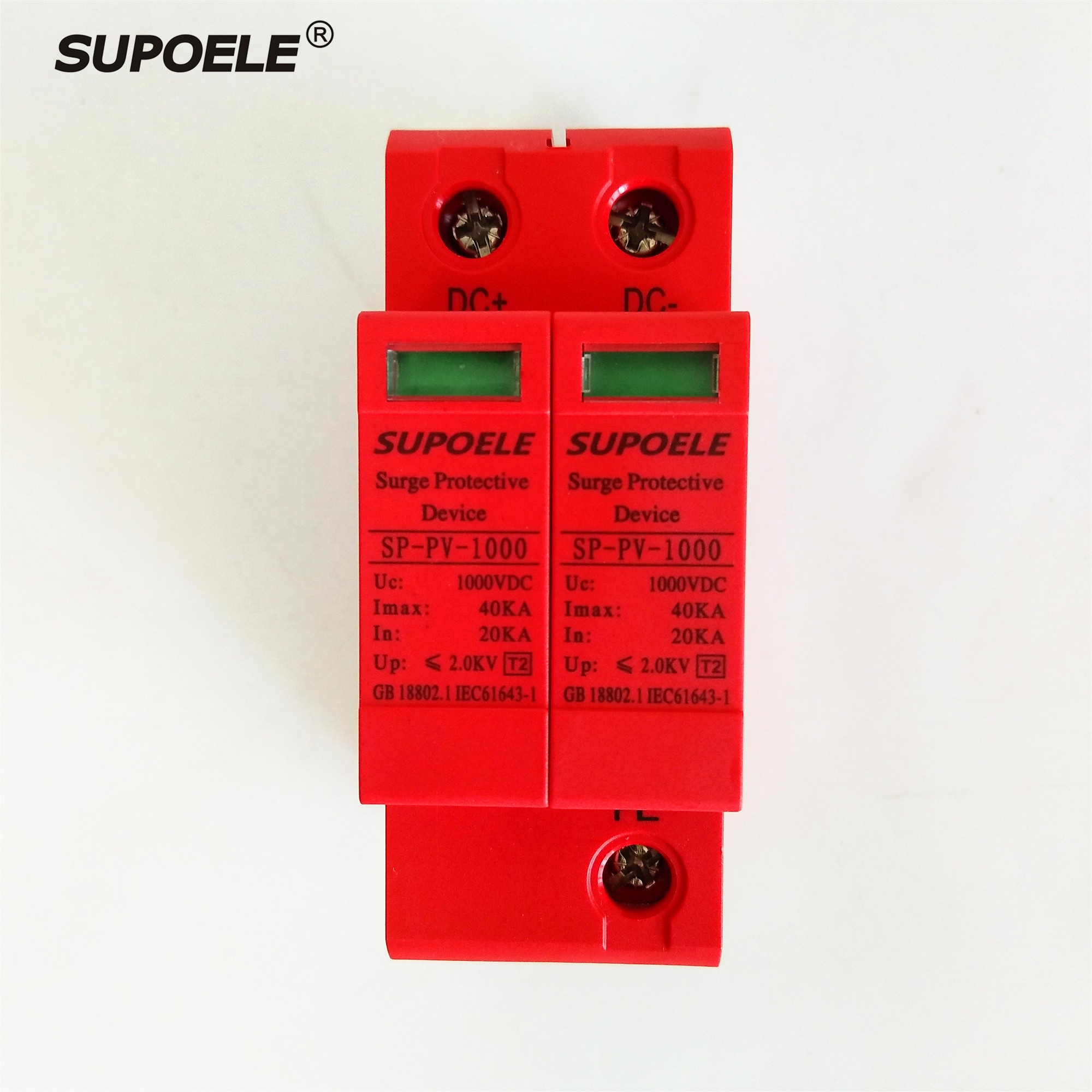 2P DC Защита от перенапряжения SPD 1000V DC Солнечная защита от перенапряжения для PV Солнечной системы