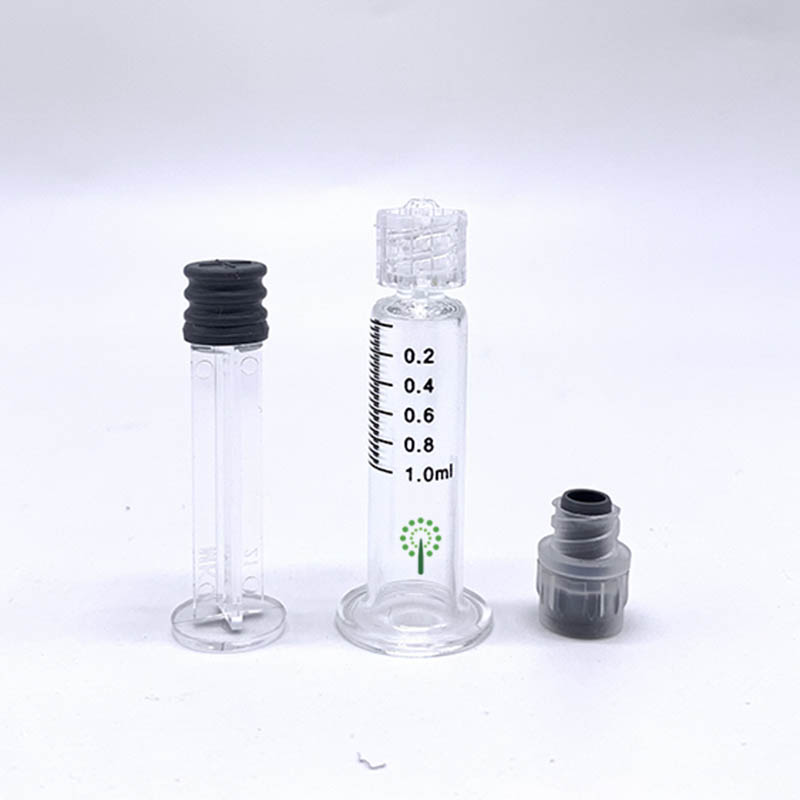 2020 CBD Vape картридж 1 мл Луер стеклянный шприц стеклянного предварительно заполненного шприца