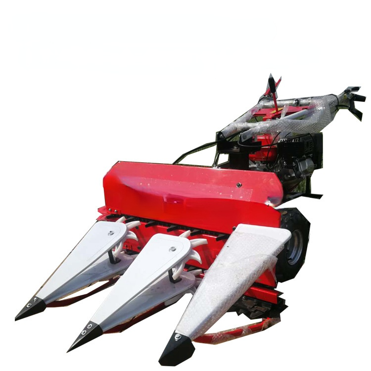 Self Propel Hand Held Two Wheel Compact Walking Farming Harvesting Machine Small Rice Combine Mini Grain Harvester