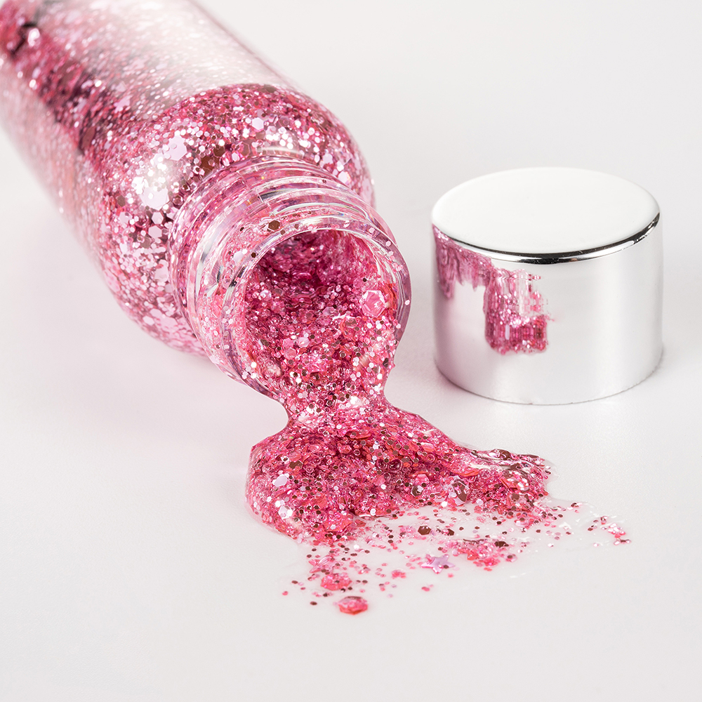 Cosmetic Chunky Body Glitter Primer Gel Glitter Face Body Gel Sequins Glow Powder Liquid Eye Shadow Lips Nails Hairs Makeup