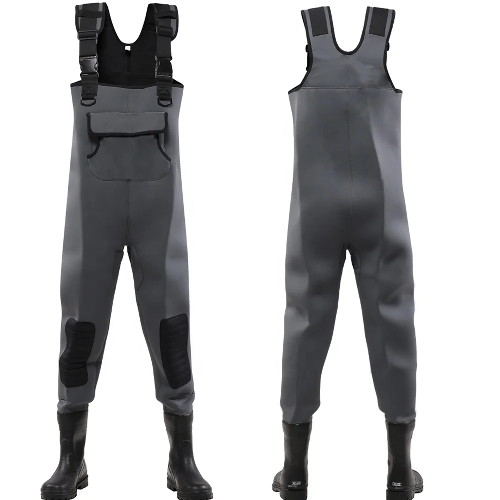 LYWISH 100% Waterproof 4mm Neoprene Fly fishing Waders For Men Chest Waders Boots Rubber Waders fishing Suit