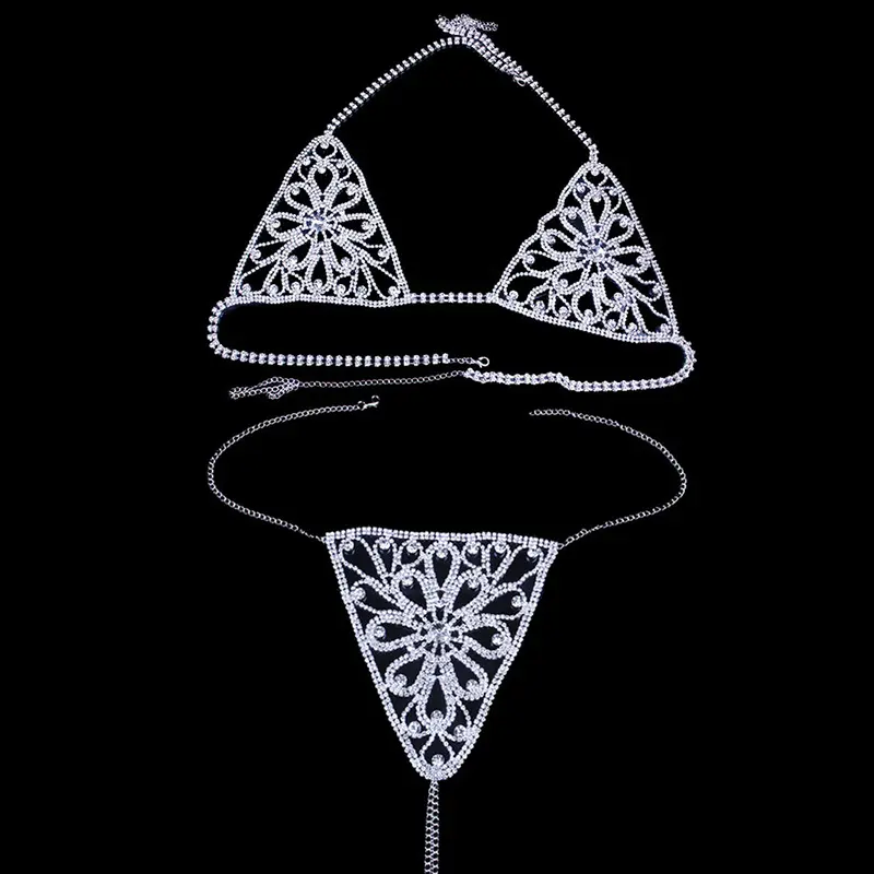 Luxury Crystal Rhinestone Bodysuit Nipple Waist Chain Body Jewelry Sexy Body Chain for Women Bikini Beach Dance Fashion Jewelry