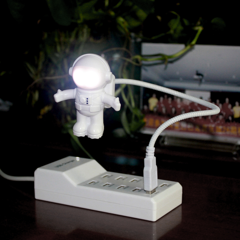 2020 Портативный USB новинка ночник гибкий деко LED свет гусиная шея астронавт лампа подключение с зарядным устройством для ноутбука