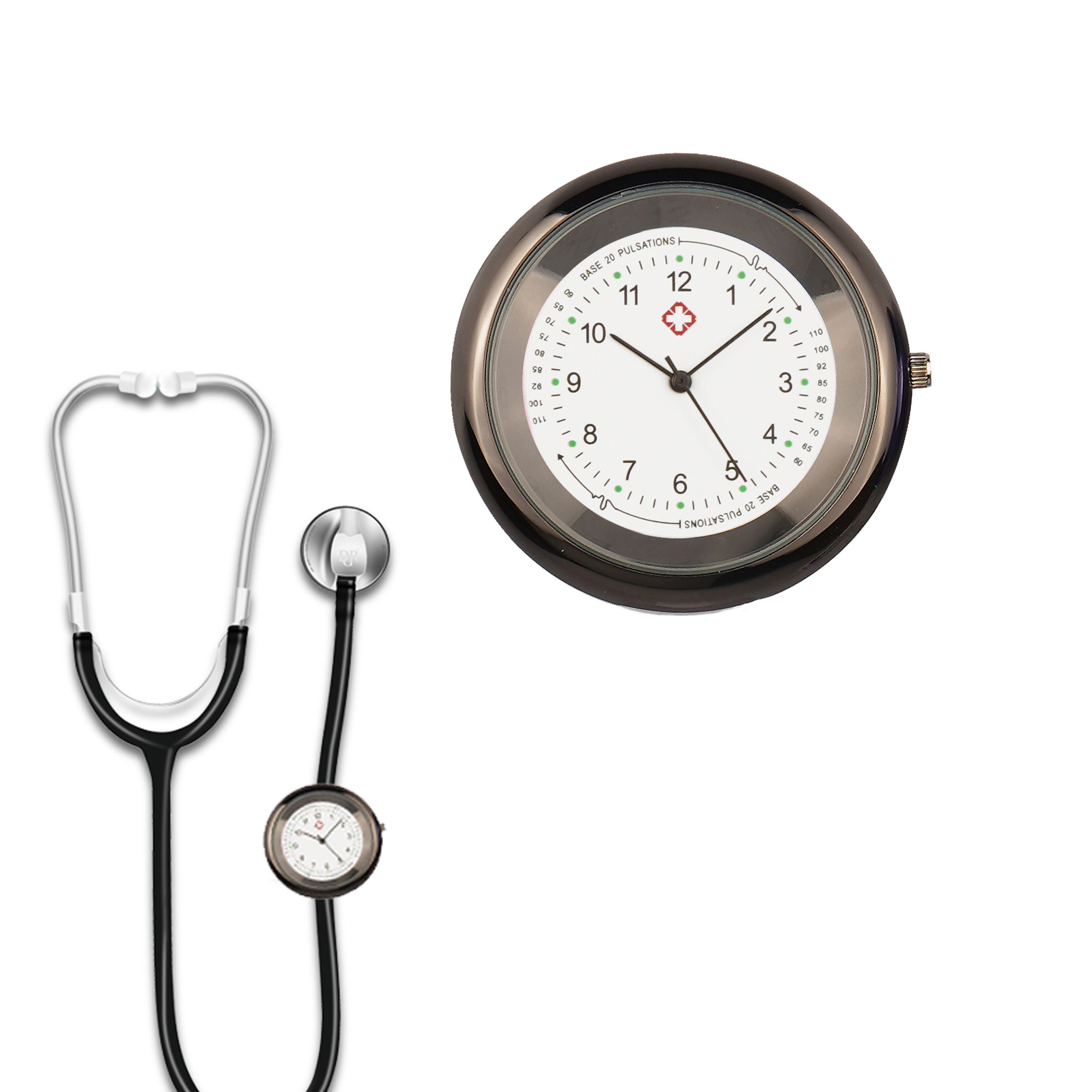 Medical Analog Stethoscope Watch with Medical Symbols