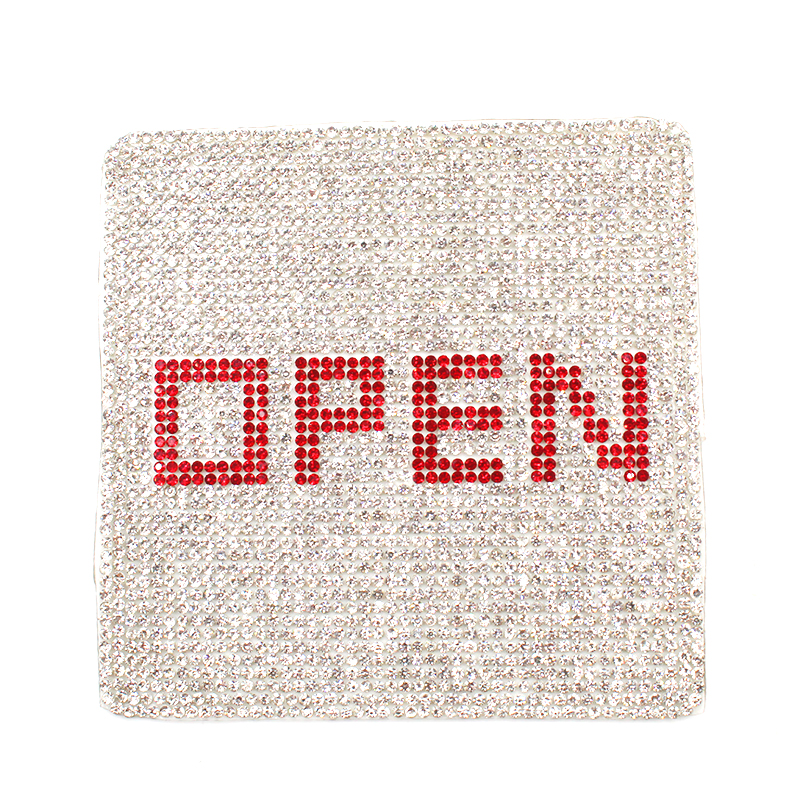 DIY Diamond Door OPEN Signs Rhinestone Letters Signage