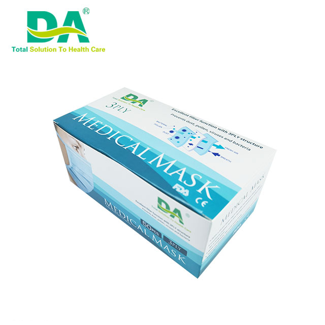 Wholesale Factory Non-woven disposable 3 ply surgical face mask Earloop
