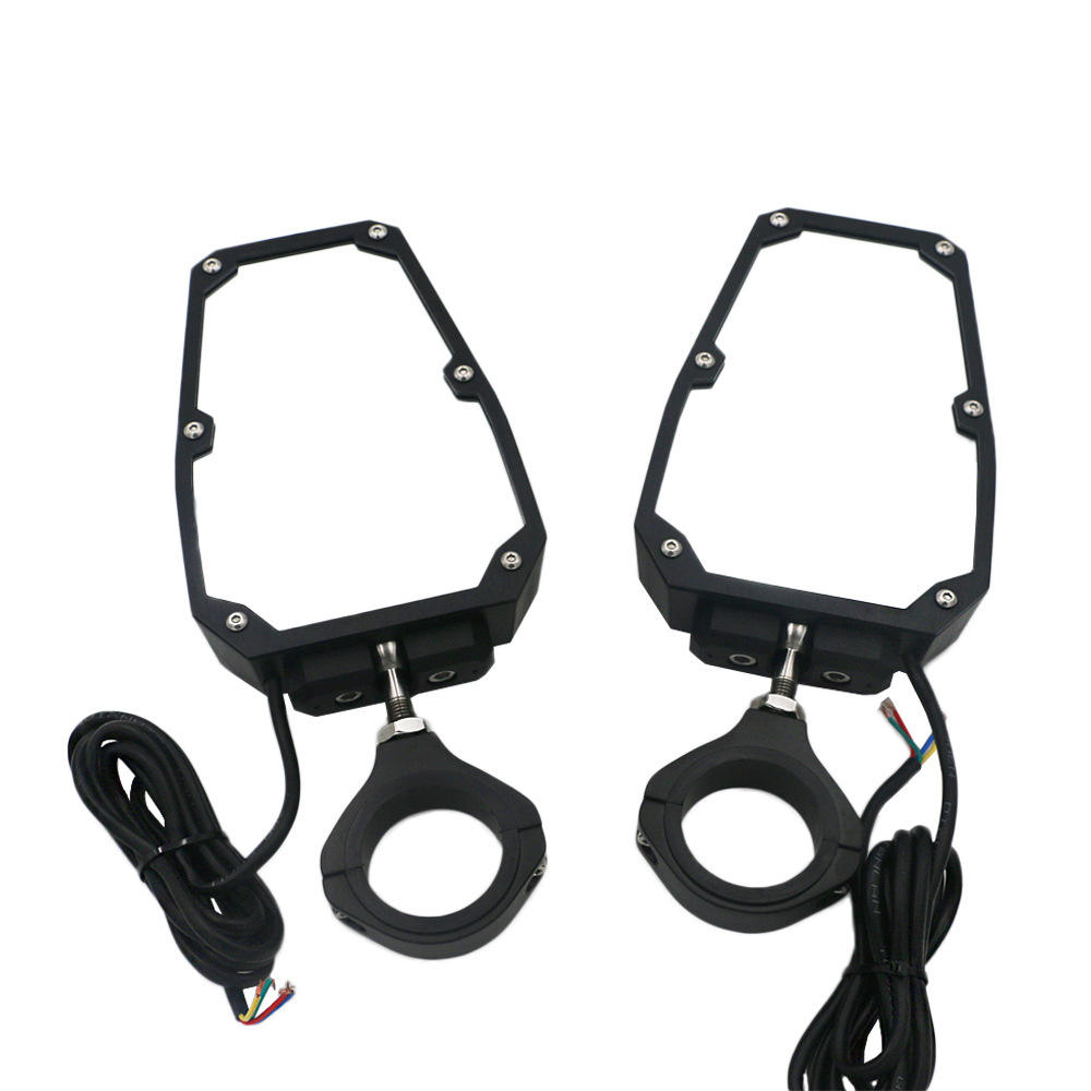 Боковые зеркала заднего вида для can am maverick x3, для Arctic Cat, для UTV ATV, черные, 1,5-2 дюйма, UTV, со светодиодной подсветкой