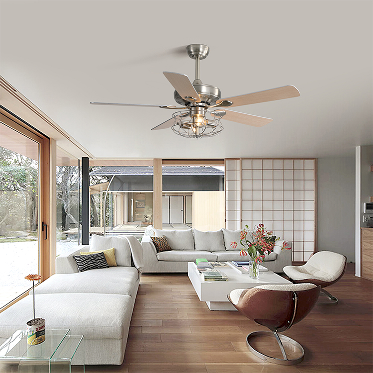 Professional Manufacturer Remote Control Decorative Indoor 52 Inch Ceiling Fans With Bulb