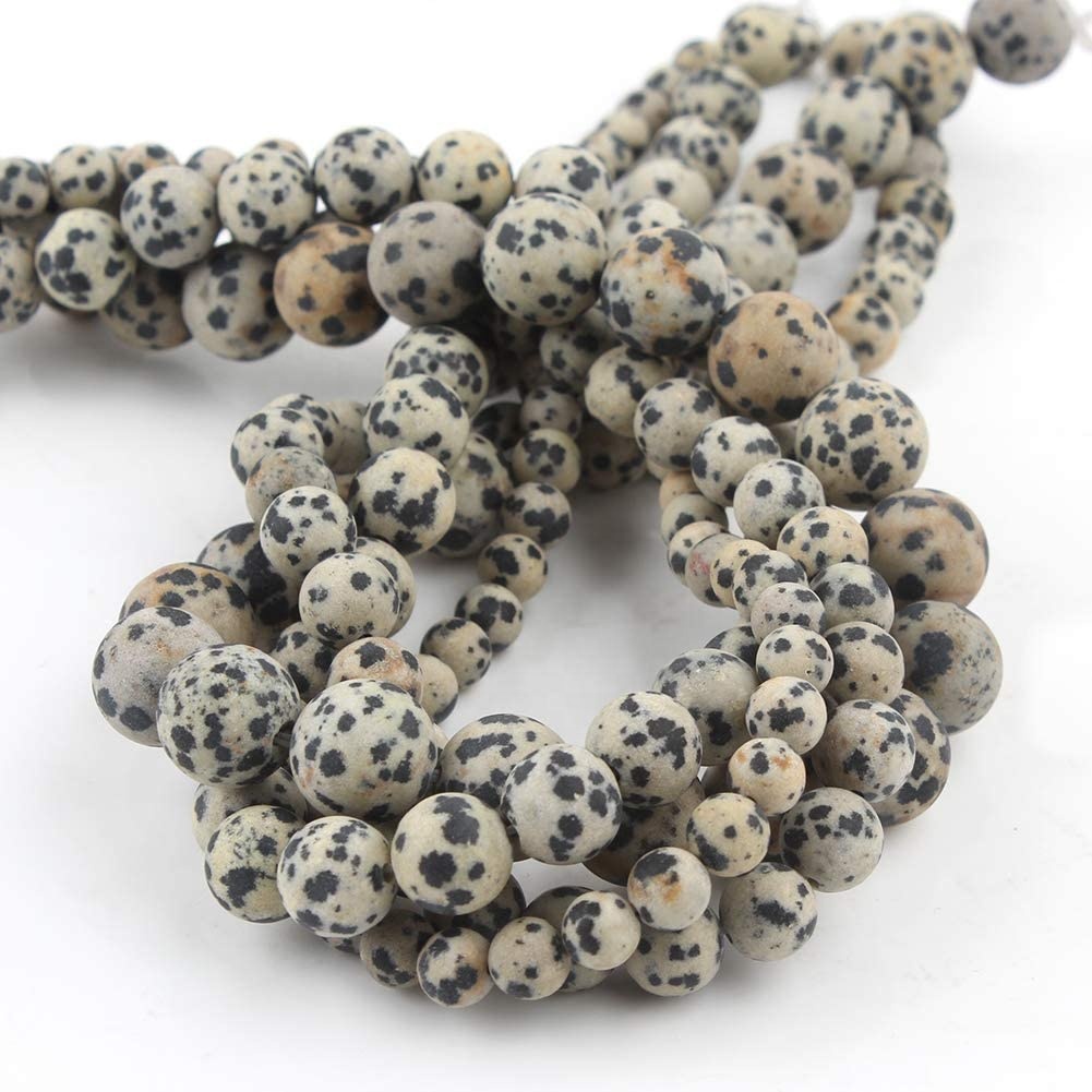 6mm Top Quality Natural Stone Beads,Crystal Gemstone Dalmatian Jasper Beads,Smooth/Matte Round Loose Beads