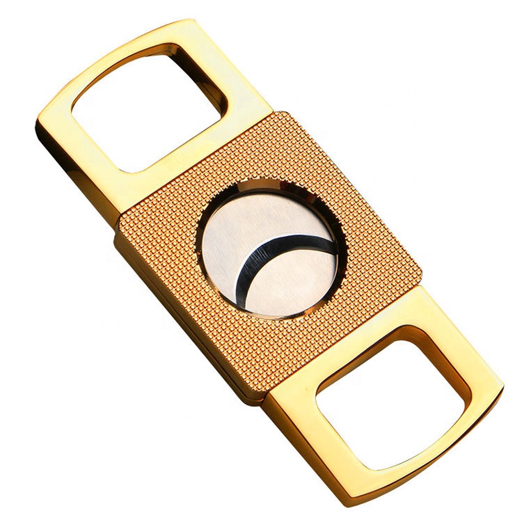 Customized Logo Double Blade Luxury gold silver Cigar Cutter smoking accessories