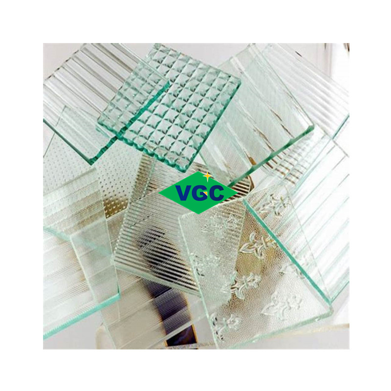 VGC Good Quality 3MM-8MM Reed/Moru/Flutelite/Nashiji/Rain Pattern Figure Textured Large Diffused Glass  Panels