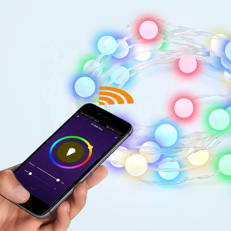 Изготовленная на заказ умная Wi-Fi на открытом воздухе LED гирлянда украшения гирлянды освещение Рождество Многоцветный 8 моделей для Гирлянда освещение