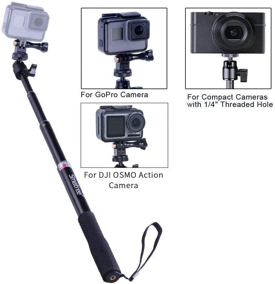 Smatree Action Cameta алюминиевая селфи палка/монопод для Gopro Max/Hero 9/8/7/6/5/4/3 +/2018/AKASO GeekPro