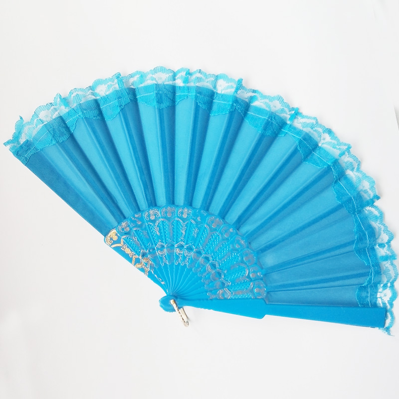 [I Am Your Fans] 2020 custom printed logo colored foldable lace wedding plastic folding hand held fan