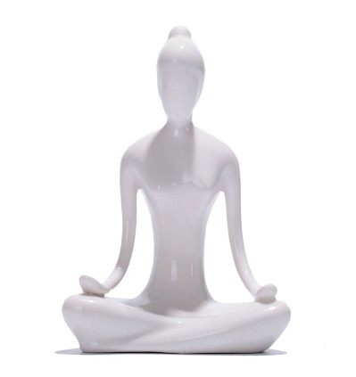 Ceramic Home Decor Wholesale white ceramic figurine pop yoga figurine sexy girl