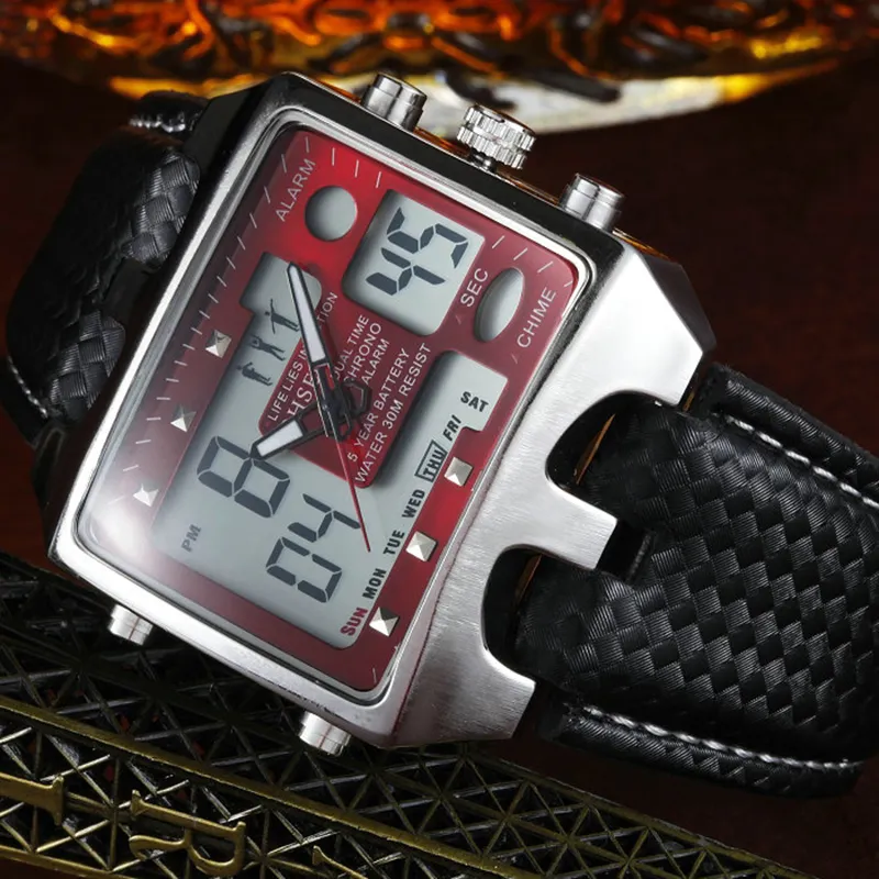 Waterproof Anti Shock Multifunction Sport 3ATM Dive Fashion Military Branded Wristwatches Men Watches