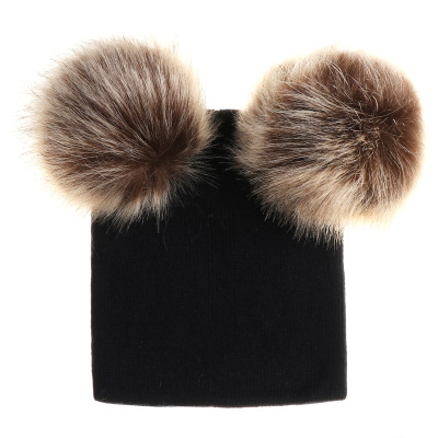 Women beanie fur ball cap pom poms winter hat for women girl 's hat knitted beanies cap brand new thick female cap