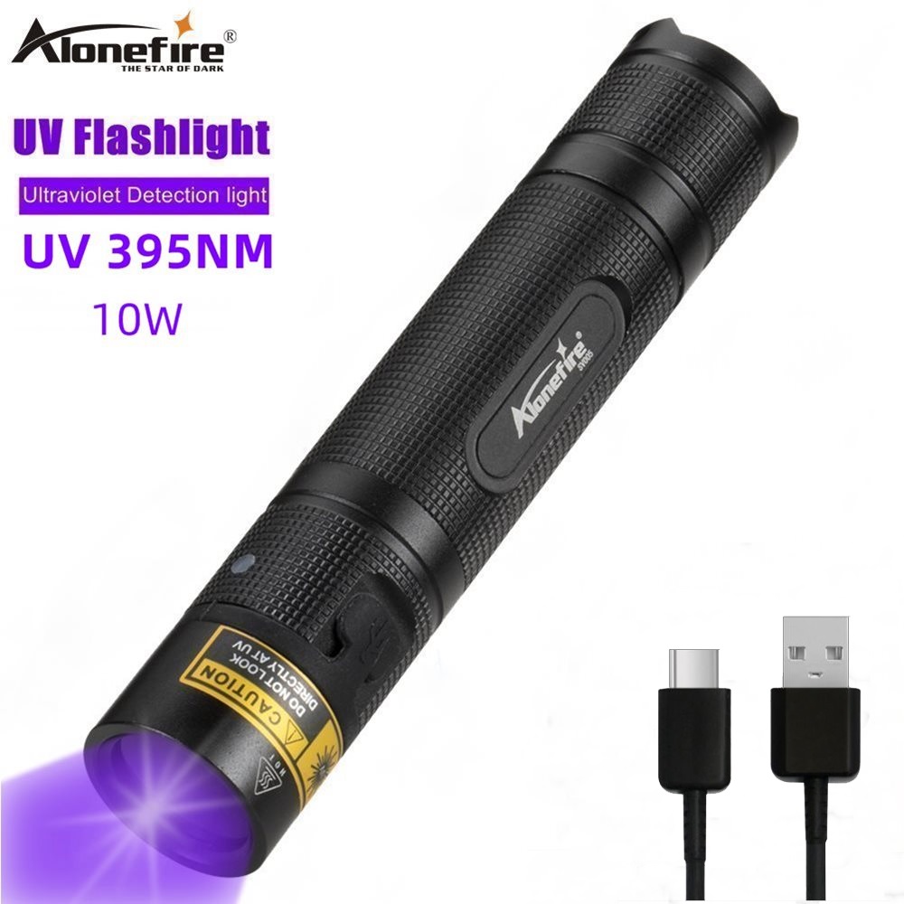 Alonefire Высокое качество гарантия алюминиевый сплав SV005LED черный сильный свет ультрафиолетовый фонарик