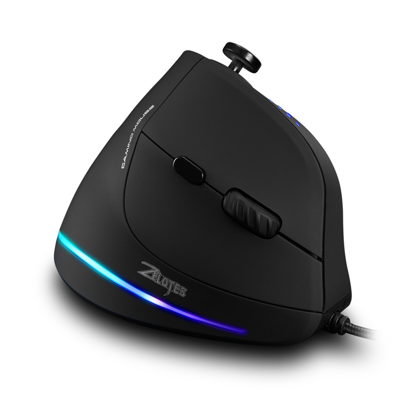 C-18 Amazon Top Seller 11 Buttons Programing Adjustable DPI Wired Vertical Gaming Mouse With Joystick
