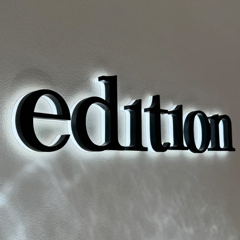 Custom Door Head LED Illuminated Sign Stainless Steel Backlit Crystal Acrylic Rose Gold Titanium Gold Wall Background Metal Word