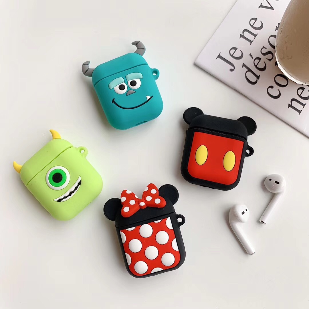 Милый чехол Airpod с мультипликационным принтом для защиты беспроводных силиконовых портативных bluetooth-наушников, высококачественный чехол для наушников