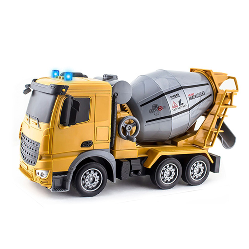 Игрушка BO, масштаб 1:24, фрикционный миксер, грузовик с музыкой, световым звуком, инерционная Инженерная техника, строительство автомобиля, пластиковые игрушки для автомобилей