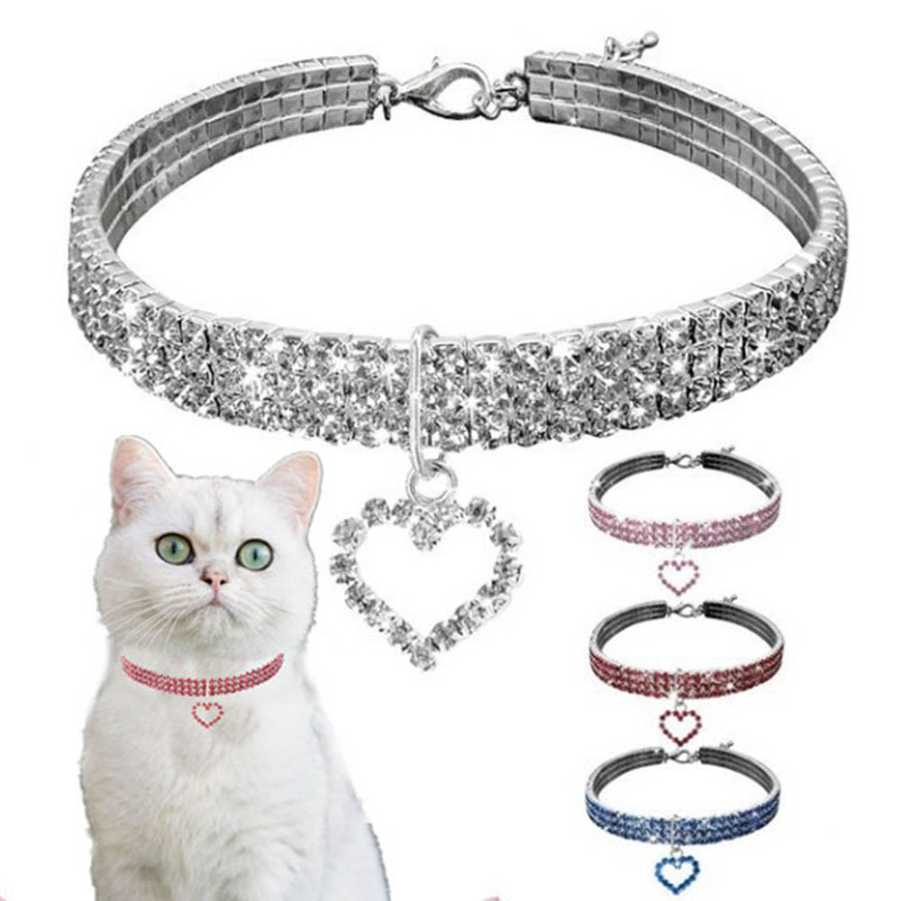 Wholesale Collar Pet Jewelry Necklace Fashion Luxury Dog Cat Collar Rhinestone Diamond Jewelry Pet Rhinestone Dog Necklaces