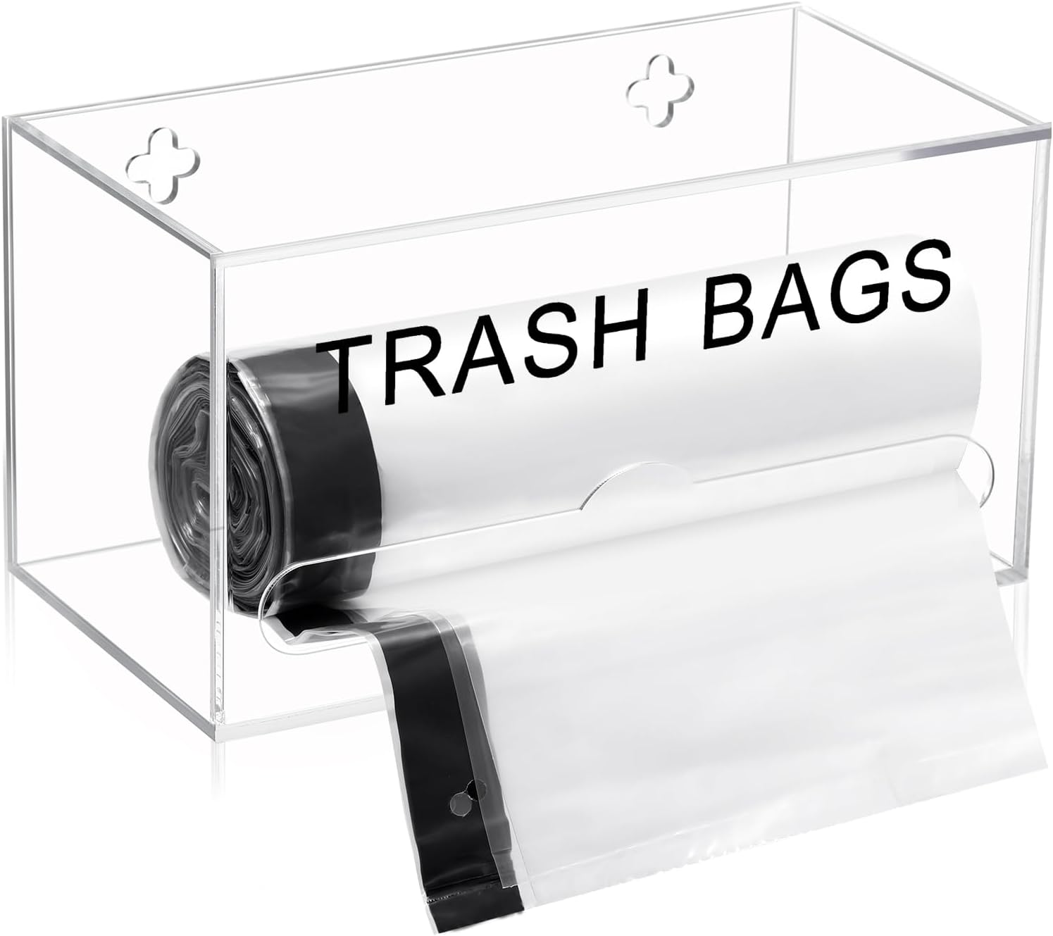 Customized Transparent Acrylic Garbage bag case Wall Mounted Kitchen Plastic Bag Holder for Kitchen Storage Cabinet
