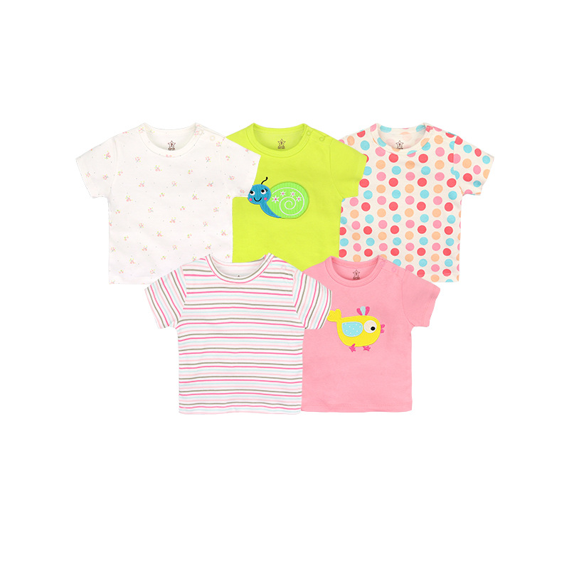 Summer children's clothes baby clothes cotton T-shirt cartoon short sleeve 5 pieces short T