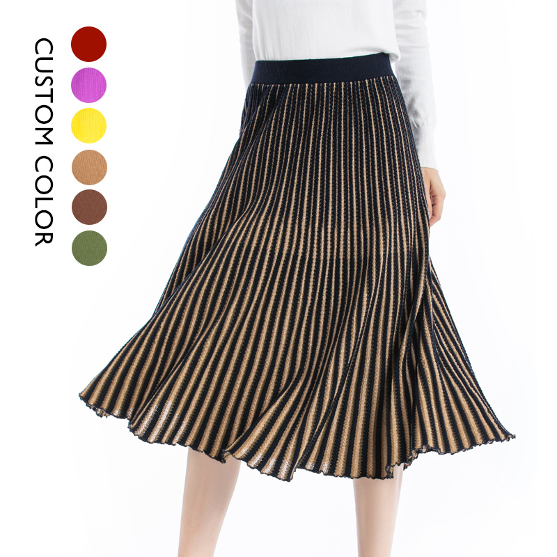 Womens SMidi Fashion Casual High Waist Bodycon knitwear skirt sweater skirts embroidery skirt