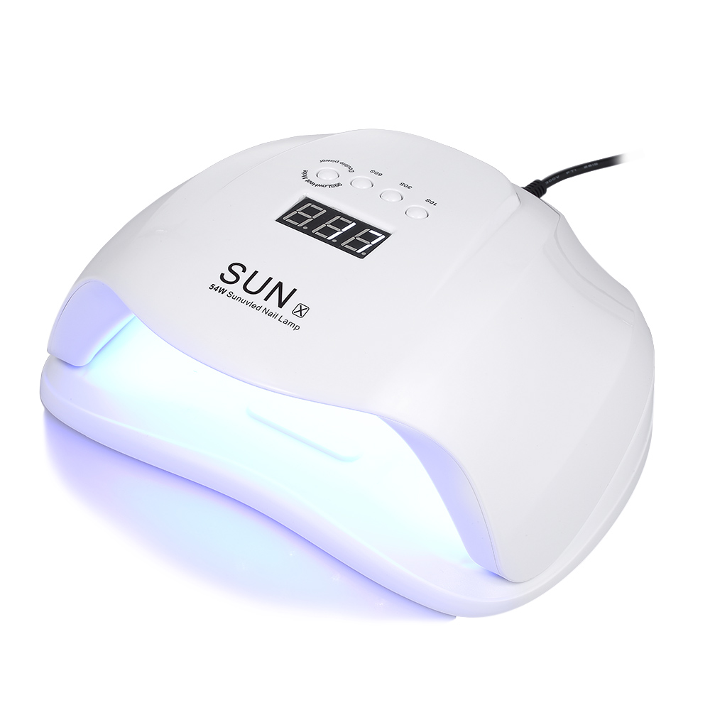 Сушилка для ногтей SUN X 54 Вт, лампа для ногтей с двойным УФ светодиодом, лампа для отверждения гель-лака с нижним таймером на 30 с/60 с, лампа с ЖК-дисплеем, инструмент для дизайна ногтей