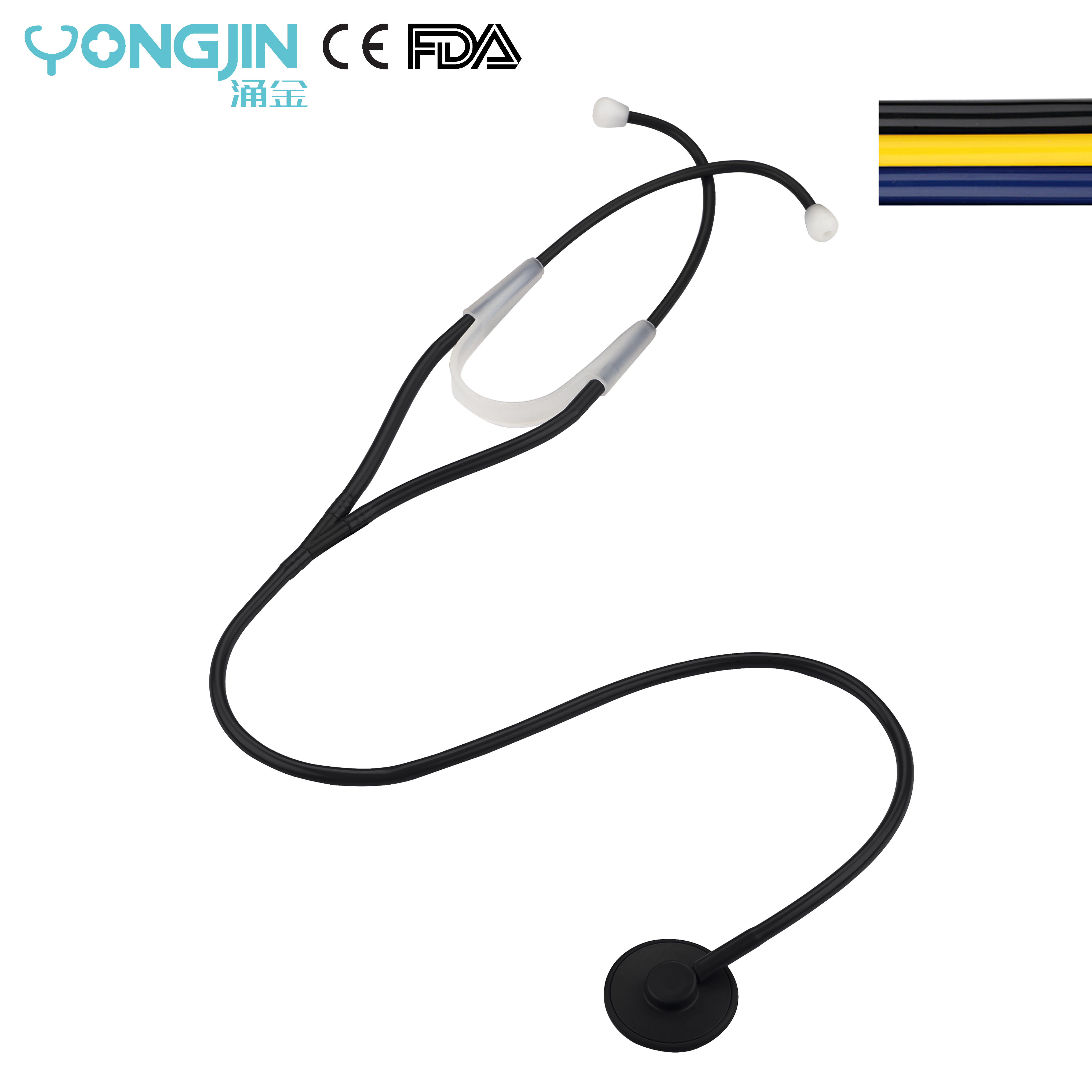 YJ S5314-BK Medical Diagnosis Black Disposable All Plastic Stethoscope for sale