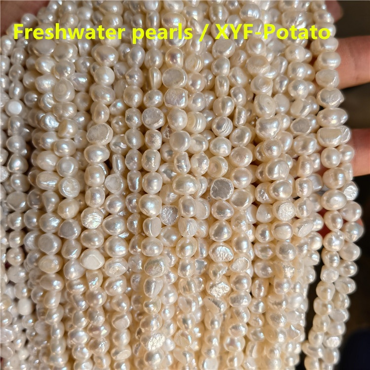 3-4,4-5,5-6,6-7mm round rice potato bottom loose Jewelry beads natural freshwater pearls