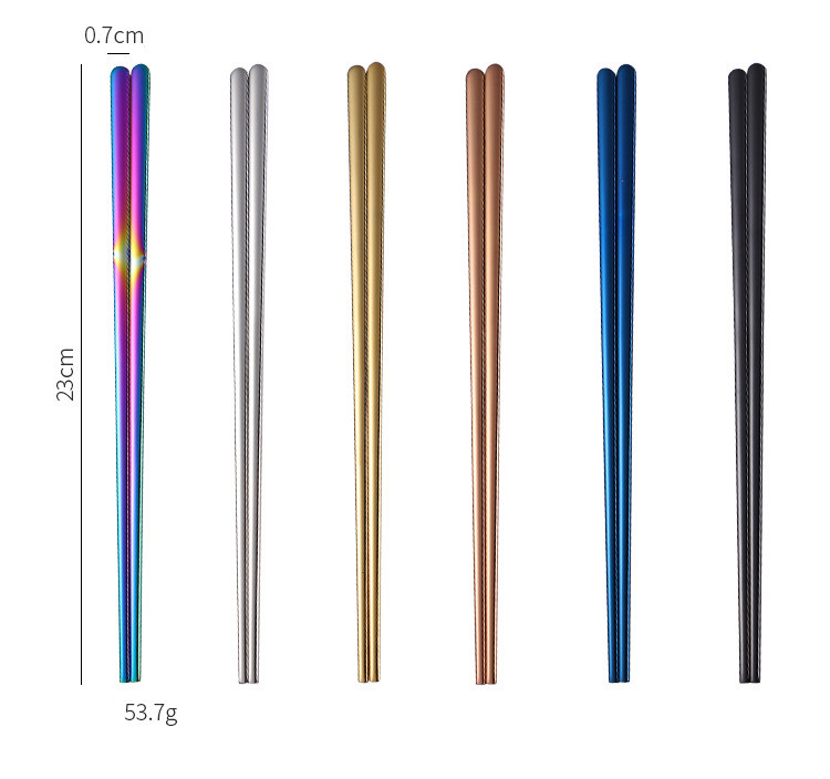 OEM flat shape chopsticks stainless steel sushi chopsticks reusable