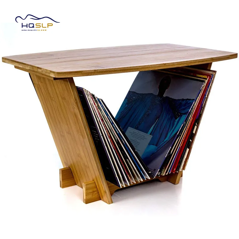 Hot Sales Wholesale Customized Record Rack Solid wood Stand  Personalised Premium Solid wood CD Rack