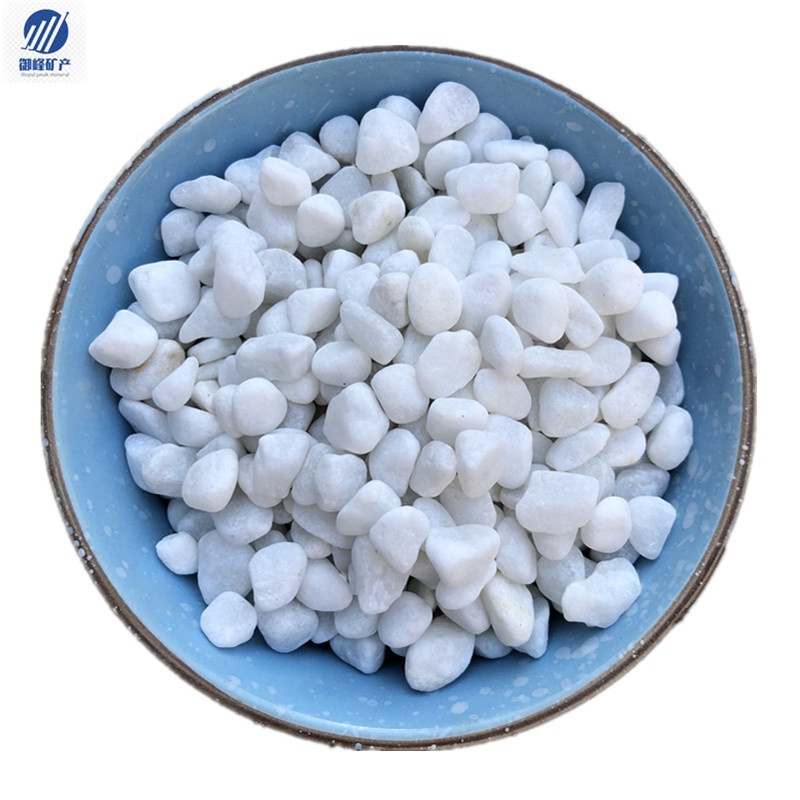 Top quality landscape white pebble , snow white landscape pebble stone in Cobbles & Pebbles