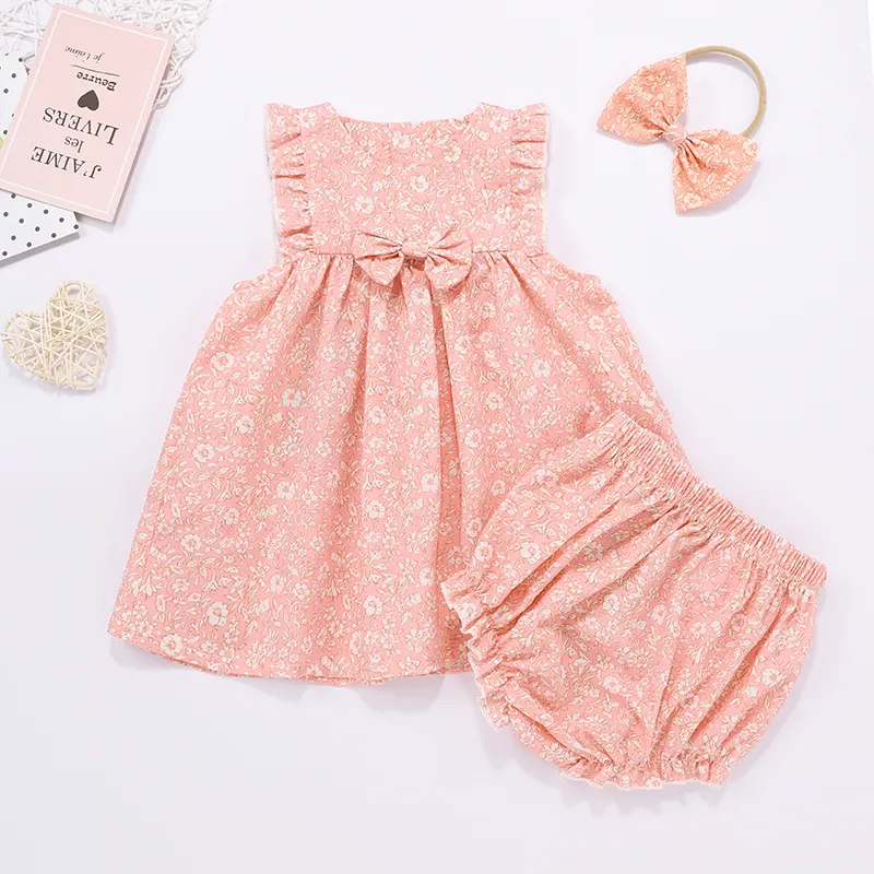 Hot Sales Girls cotton Clothing floral dress Baby Dresses in Spring and summer baby rompers dresses