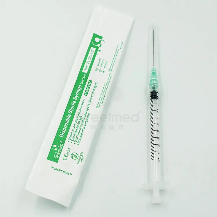 CE ISO Approved Sterile Luer Lock 60ml 50ml 20ml 10ml 5ml 3ml 1ml Medical Disposable Syringe With Needle