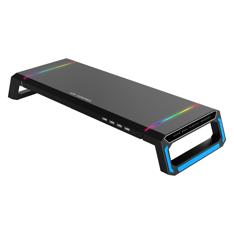 Держатель из алюминиевого сплава для монитора с 4 USB-втулками, подставка для монитора компьютера, складная, с выдвижным ящиком и подставкой для мобильного телефона