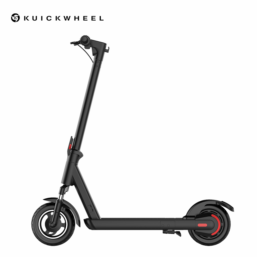 2021 Kuickwheel S1-C 10-дюймовая шпилька с большим радиусом 350W/500W взрослый складной электрический самокат черного цвета