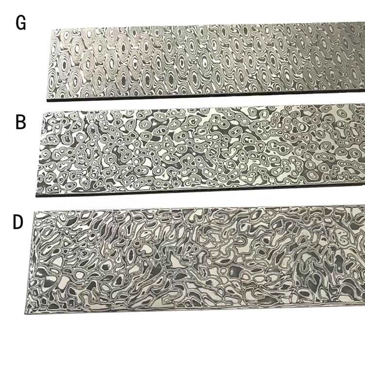 Factory direct sales damascus steel billet DIY Billet Bar pattern Making The Best Quality Knife