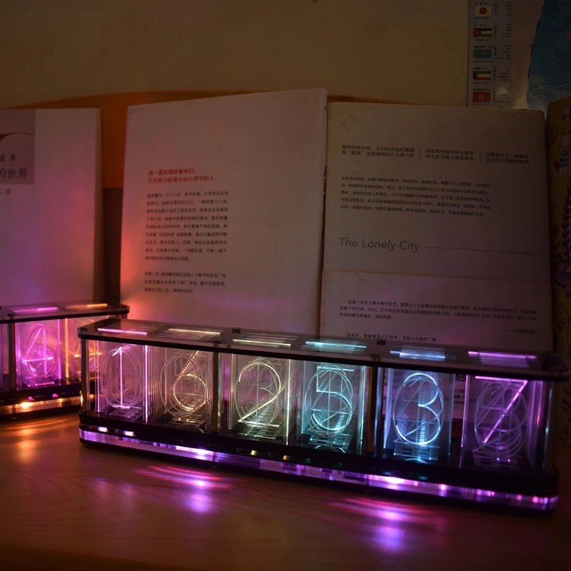 X-046 современный usb-порт квази-светящиеся трубки RGB светодиодные цифровые и аналого-цифровой Смарт настольные часы, будильник, стимпанк gixie часы