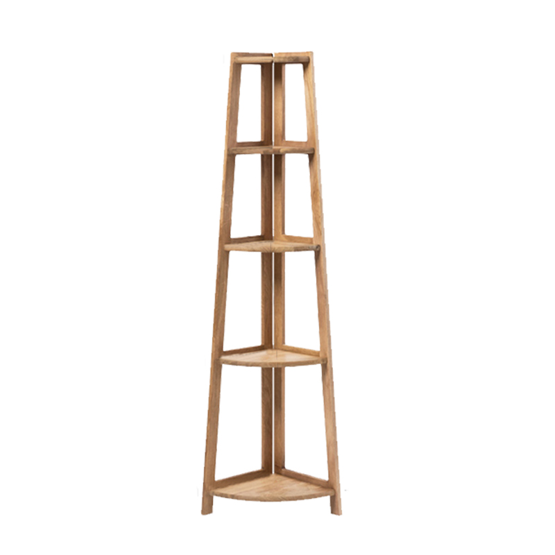 Wood flower racks in five layers size in door or out side living room corner rack
