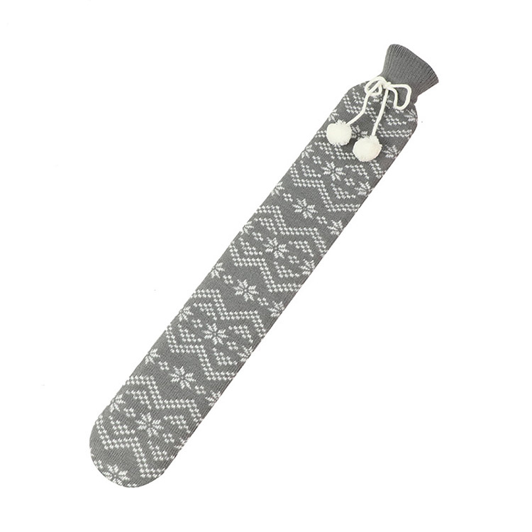 Long strip water injection Cartoon plush knit cover rubber hot water bag rubber plush water warm bottle