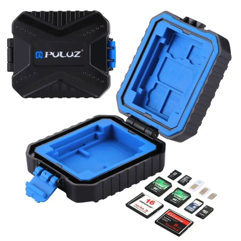Заводская цена PULUZ 11 в 1 чехол для карты памяти для 3SIM + 2X QD + 2CF + 2TF + 2SD карт Прямая поставка