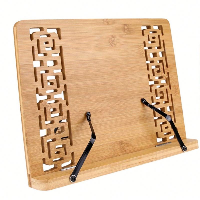 Foldable Adjustable Tablet Cook Book Rest Bamboo Reading Book Stand