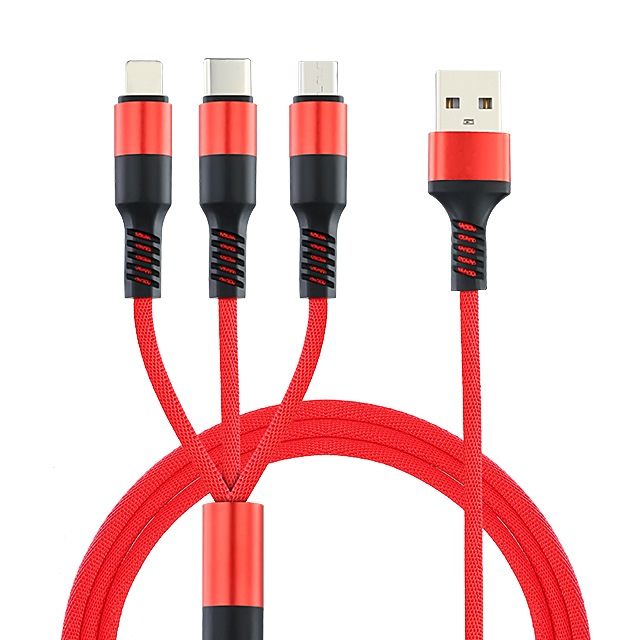 В наличии, Плетеный мульти-Быстрый зарядный usb-кабель 3 в 1 для сотового телефона
