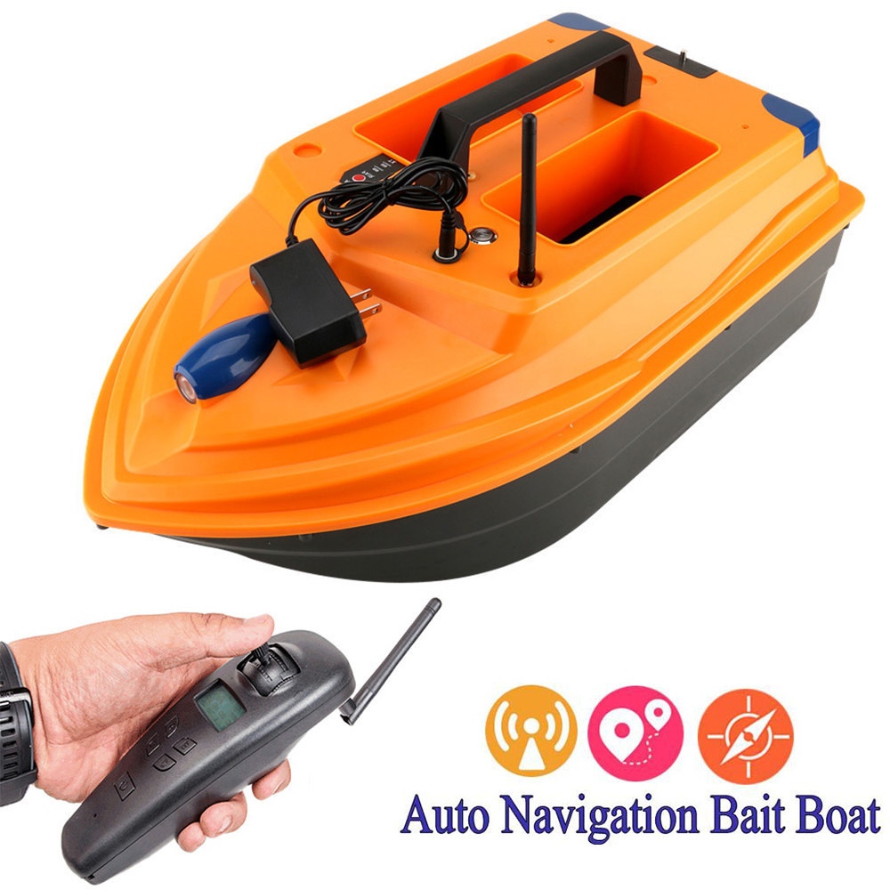 GPS RC Bait Boat Intelligent Auto Lure Control Fishing Boat 3KG Bait Fish Finder Dual Motors 2 Hoppers 500m Smart One-Key Return
