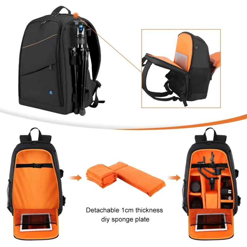 Wholesale photography lens dslr video digital cameras laptop bag Travel Custom Waterproof Backpack